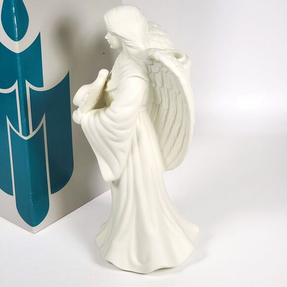 Partylite Bisque Lyrical Angel White Porcelain Taper Candle Holder P0461 - Picture 10 of 15